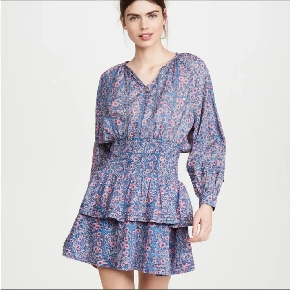 Cleobella Floral Blue mini Dress, S